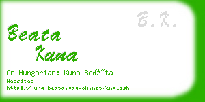 beata kuna business card